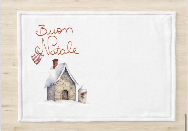 Tovaglie americane Natale in cotone canavs e grafiche stampate a trasferimento termico, personalizzabili. - immagine 7