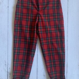 Pantalone tartan bambino-a con tasche laterali e risvolto