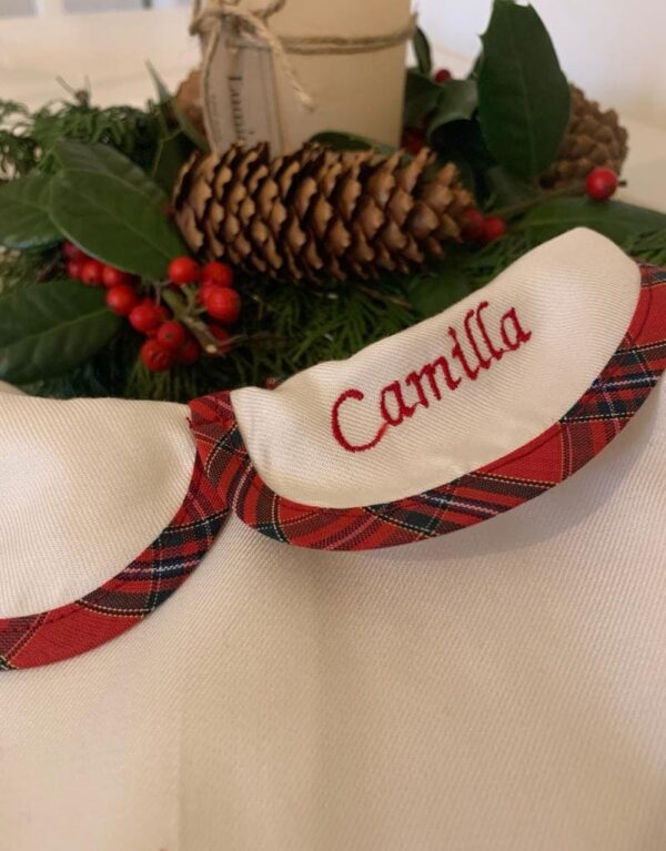 Camicia con dettaglio tartan manica lunga in cotone 100% - immagine 2