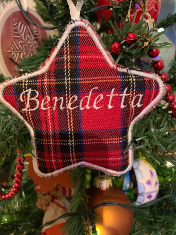 Stellina tartan ricamata - immagine 2