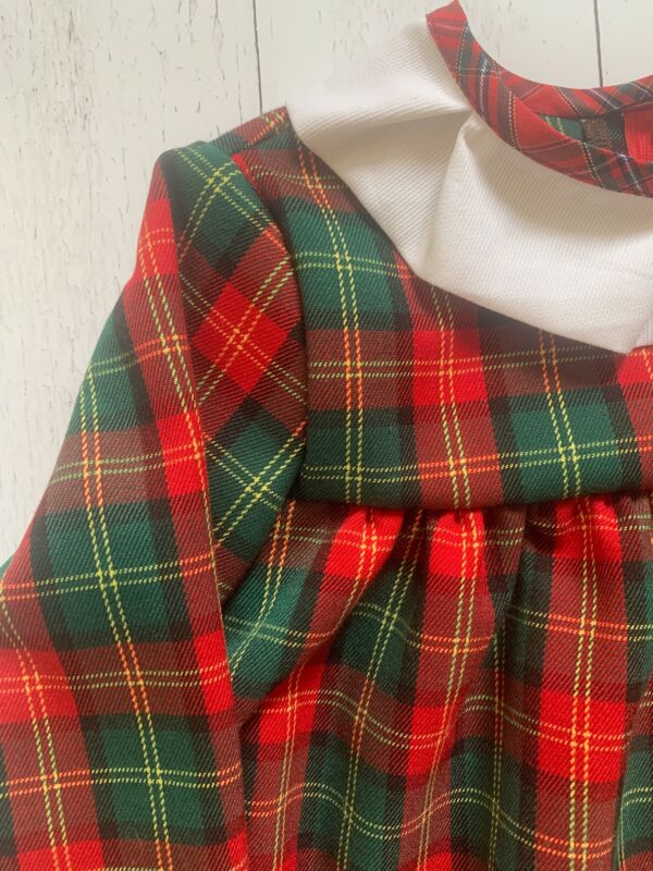 Abito tartan con colletto bianco - immagine 2