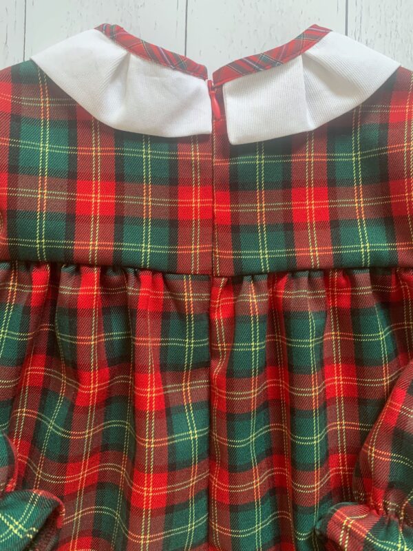 Abito tartan con colletto bianco - immagine 3