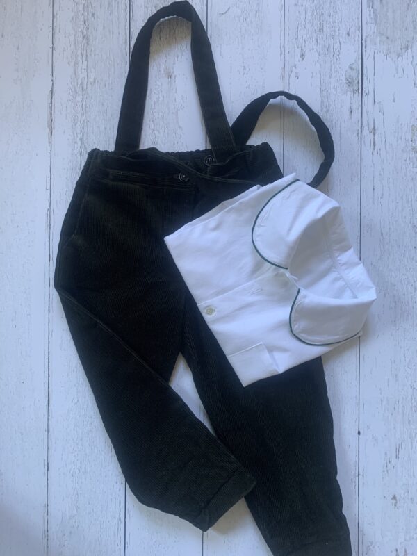 Pantalone velluto rigato con bretelle - immagine 3