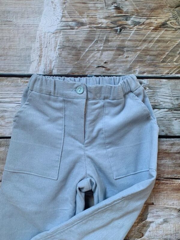 Pantalone carta da zucchero bambino-a con tasche applicate in cotone - immagine 2