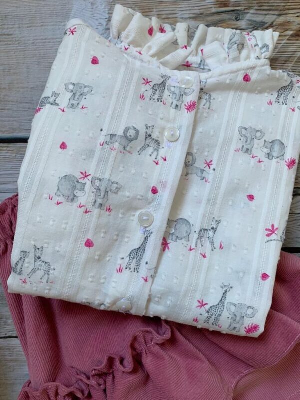Camicia plumetis manica lunga in cotone organico - immagine 2