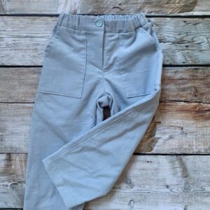 Pantalone carta da zucchero bambino-a con tasche applicate in cotone