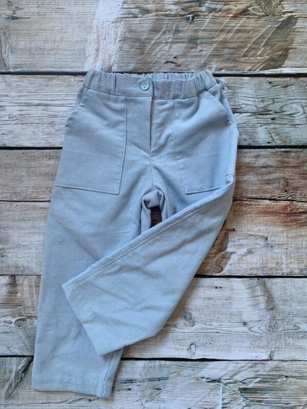 Pantalone carta da zucchero bambino-a con tasche applicate in cotone