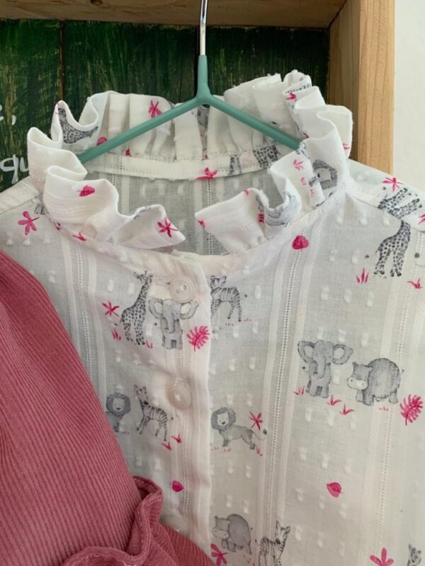 Camicia plumetis manica lunga in cotone organico - immagine 3