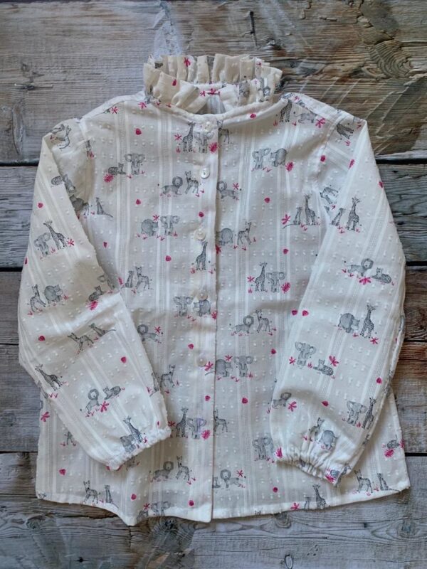 Camicia plumetis manica lunga in cotone organico