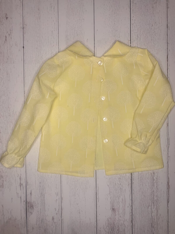 Camicia gialla manica lunga in cotone organico 100% - immagine 2