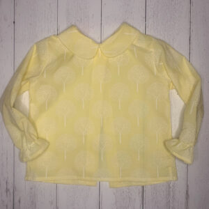 Camicia gialla manica lunga in cotone organico 100%