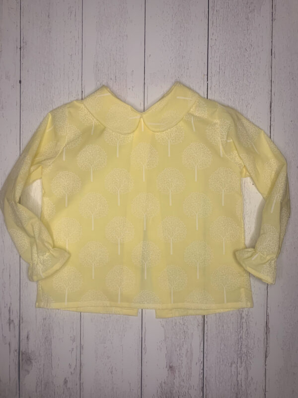 Camicia gialla manica lunga in cotone organico 100%