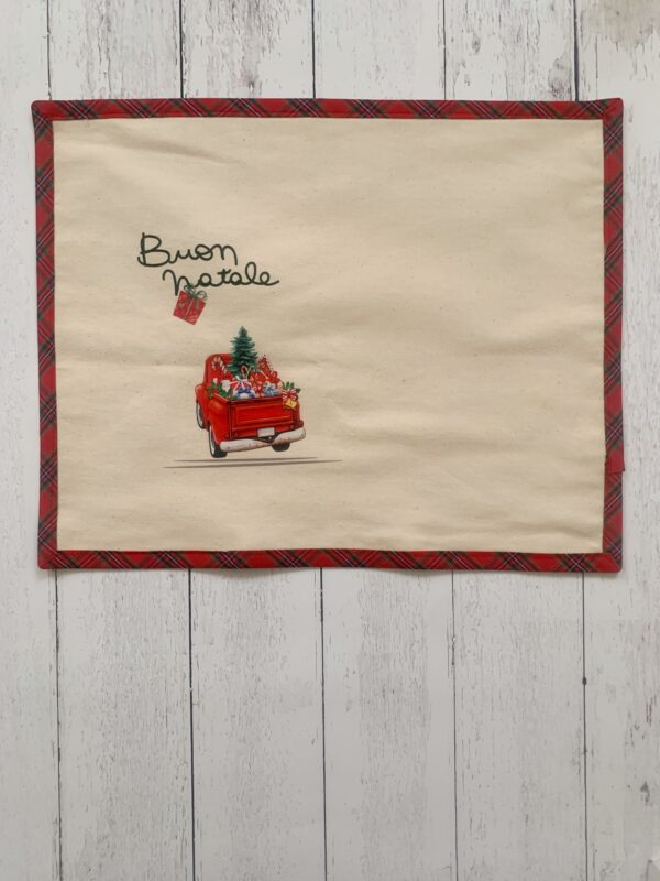 Tovaglie americane Natale in cotone canavs e grafiche stampate a trasferimento termico, personalizzabili. - immagine 4