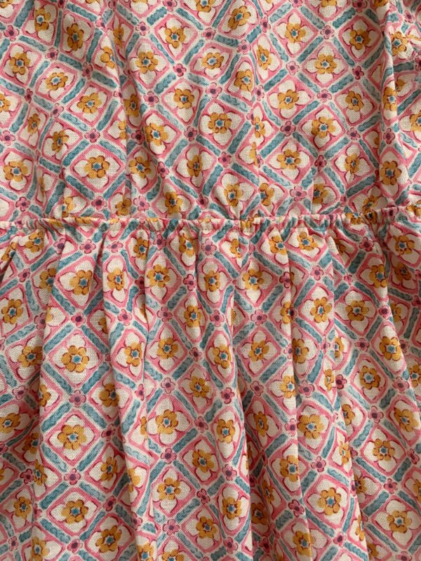 Vestito cotone viscosa con elastico in vita, colletto tondo e rouches maniche - immagine 5