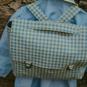 Cartella personalizzabile con bretelle in tessuto di cotone, con chiusura magnetica
