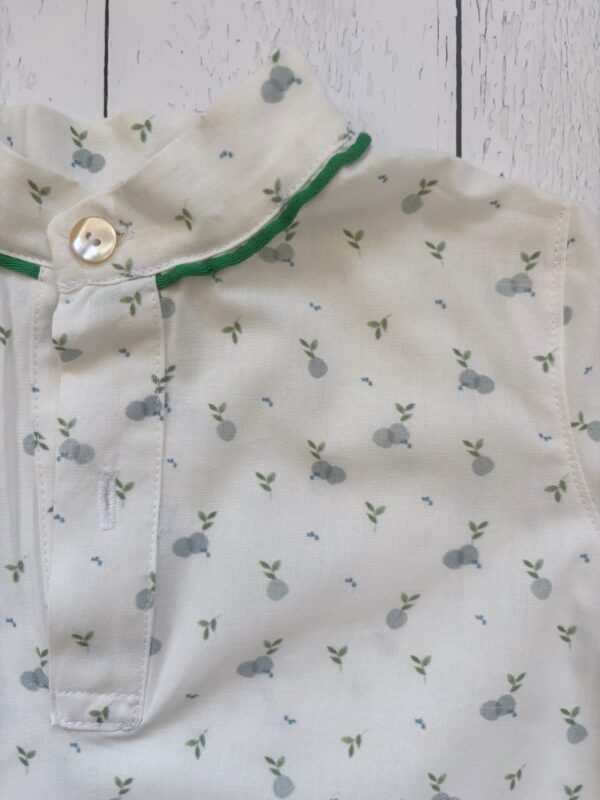 Maglia Nicolò con fantasia mele e collo alla coreana in cotone certificato - immagine 6