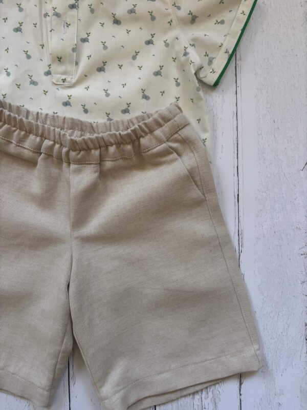 Pantalone corto Edoardo,  all'inglese in cotone lino - immagine 8