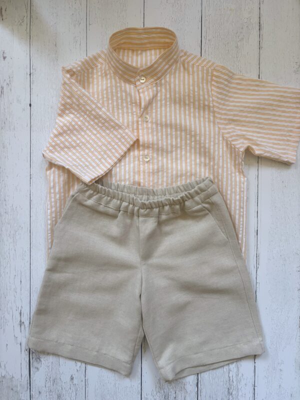 Pantalone corto Edoardo,  all'inglese in cotone lino - immagine 7